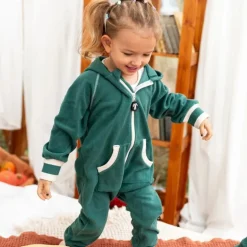 Combinaison polaire bébé - Ducksday - Dark Green / Ecru
