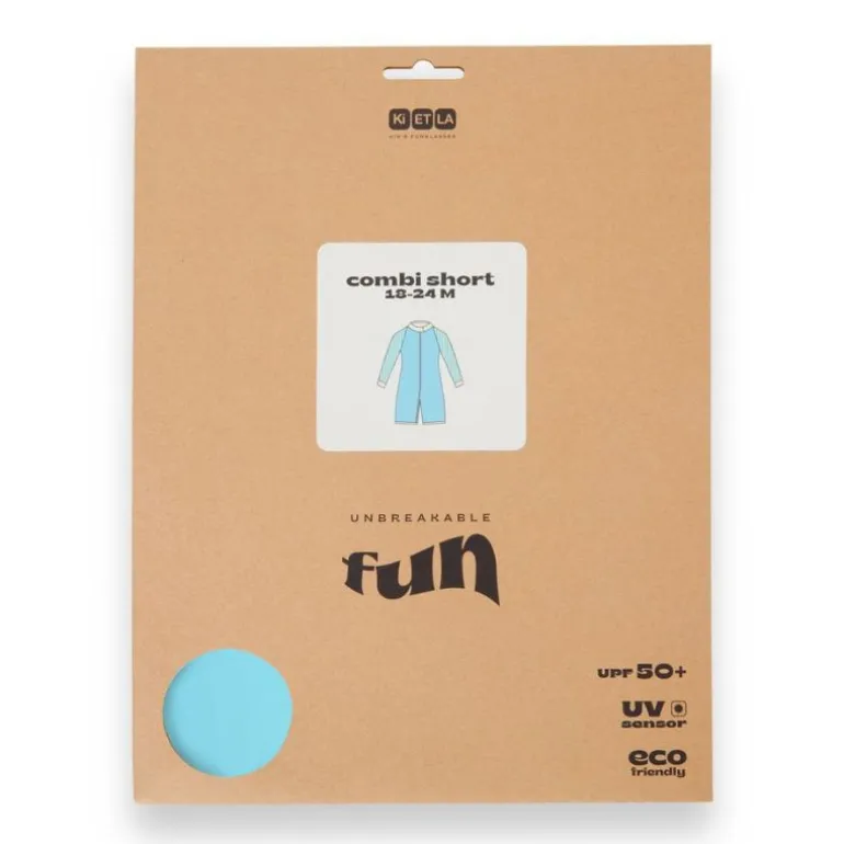 Combinaison short anti-UV enfant - KietLa - Bleu Rayures Vertes