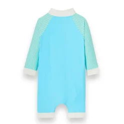 Combinaison short anti-UV enfant - KietLa - Bleu Rayures Vertes