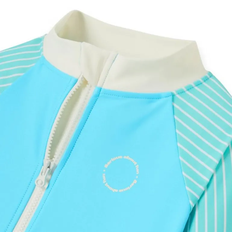 Combinaison short anti-UV enfant - KietLa - Bleu Rayures Vertes