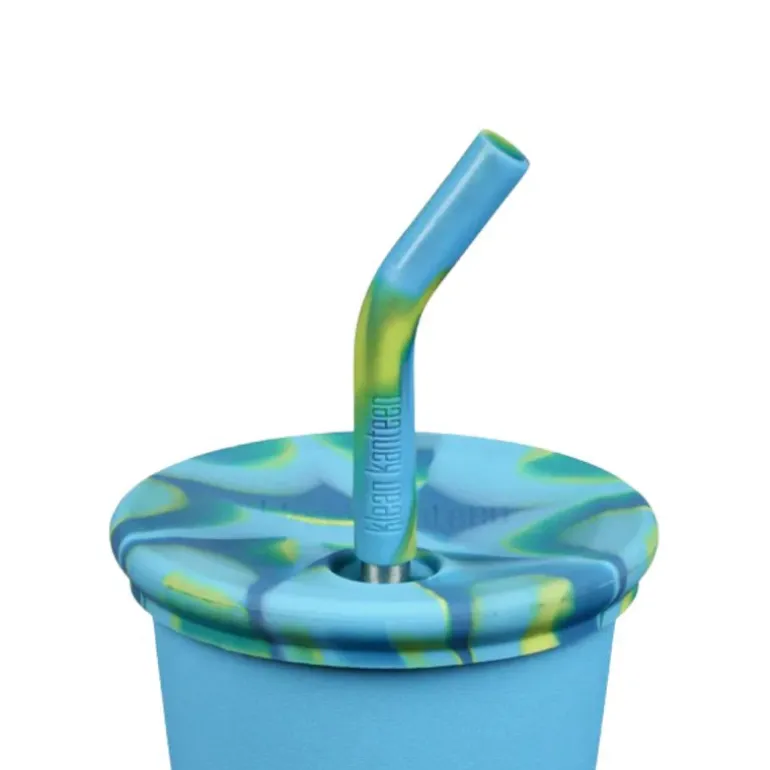 Couvercle paille Kid Cup Straw Lid - Klean Kanteen - Blue Tie Dye - Lot de 2