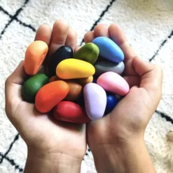 16 Crayons cailloux 100% naturel + sac en coton - Poppik