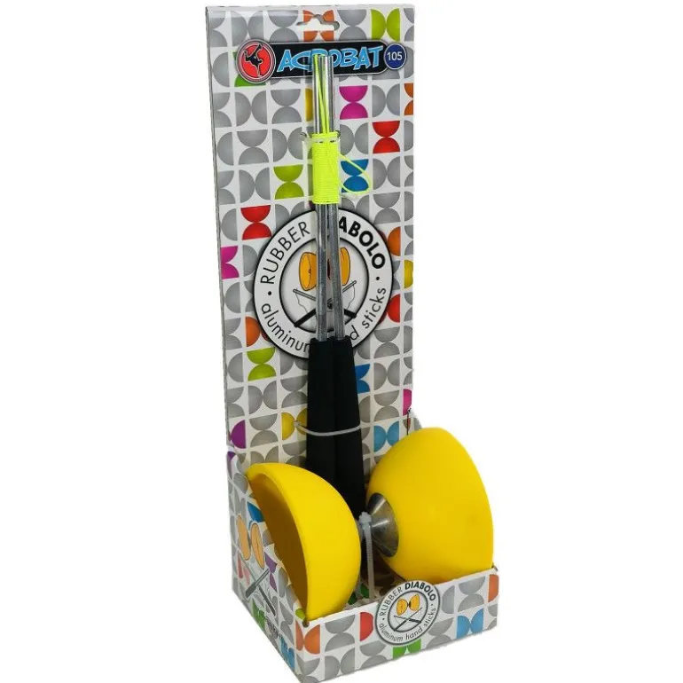 Diabolo enfant avec baguette en aluminium - Jaune
