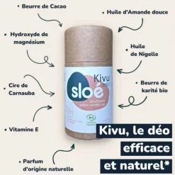 Déodorant solide en stick de 50 ml Kivu - Sloe - Amande douce