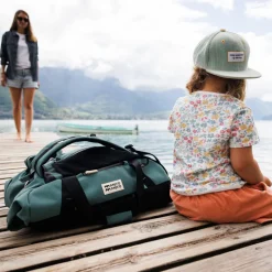 Duffle Mini Smögen 30L à 45L - MeroMero - Gris Anthracite / Cuir Beige