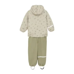 Ensemble de pluie enfant doublé polaire - Veste et Salopette - CeLaVi - White Pepper