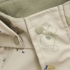 Ensemble de pluie enfant doublé polaire - Veste et Salopette - CeLaVi - White Pepper