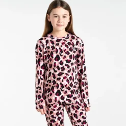 Ensemble sous-vêtements technique enfant Pow II - Dare 2B - Rose léopard