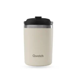 Gobelet inox isotherme avec couvercle - Qwetch - Sable