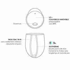 Gobelet isotherme inox Cosy - Gaspajoe - Ginkgo