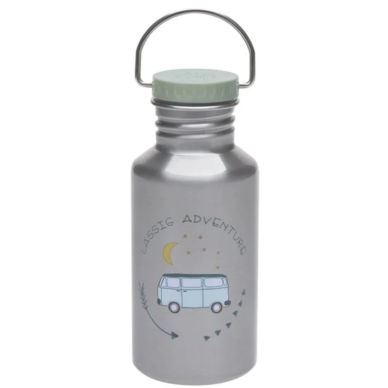 Gourde enfant inox 2 bouchons 500ml - Lassig - Adventure Bus