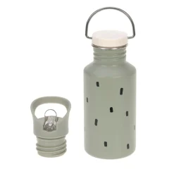 Gourde enfant inox 2 bouchons 500ml - Lassig - Happy Prints / Olive