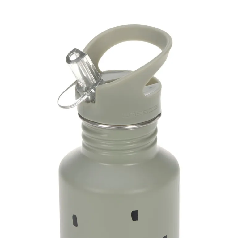 Gourde enfant inox 2 bouchons 500ml - Lassig - Happy Prints / Olive
