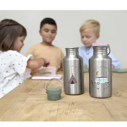 Gourde enfant inox 2 bouchons 500ml - Lassig - Adventure Tipi