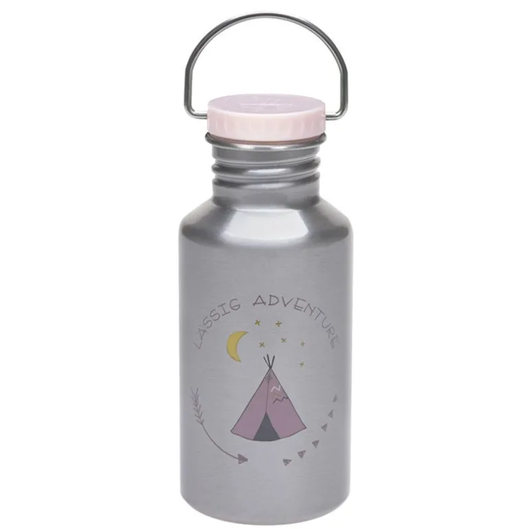 Gourde enfant inox 2 bouchons 500ml - Lassig - Adventure Tipi