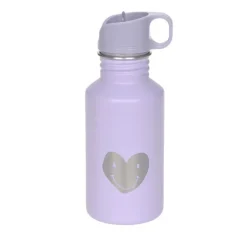 Gourde enfant inox - Lassig - Little Gang - Coeur Mauve