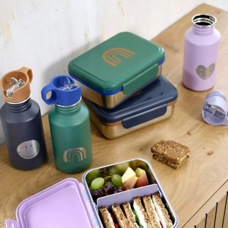 Gourde enfant inox - Lassig - Little Gang - Coeur Mauve