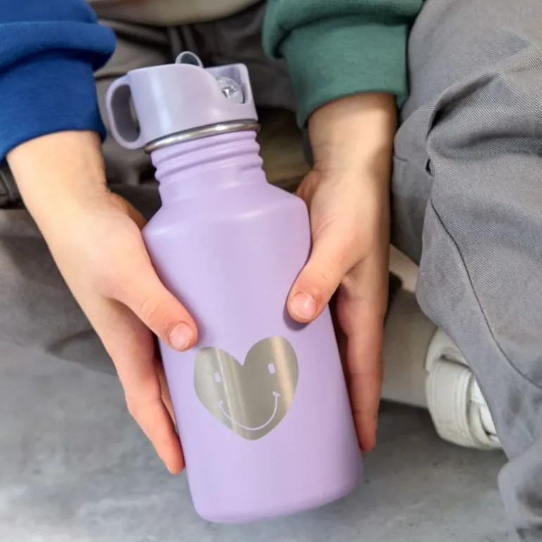 Gourde enfant inox - Lassig - Little Gang - Coeur Mauve