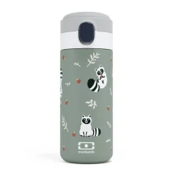 Gourde isotherme enfant - MB pop - Monbento - Vert Raccoon