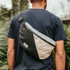 Grande sacoche banane HoïAn - MeroMero - Stone Grey/ Dark Grey / Sand