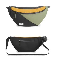 Grande sacoche banane HoïAn - MeroMero - Chai Tea/DarkGrey/Cypress Green