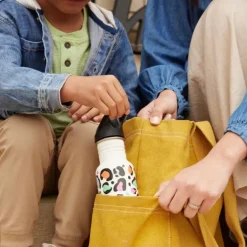 Kid Kanteen 350 ml en Inox - bouchon sport à rabat - Leopard Print
