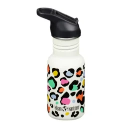 Kid Kanteen 350 ml en Inox - bouchon sport à rabat - Leopard Print