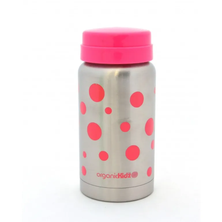 Kit évolutif - Gourde Inox Isotherme Organic Kidz 220mL - Goulot large - Rose