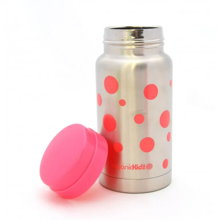 Kit évolutif - Gourde Inox Isotherme Organic Kidz 220mL - Goulot large - Rose