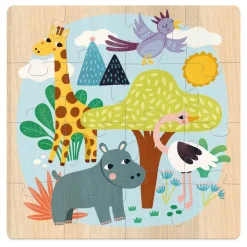 Les Animaux du monde - 3 puzzles en bois - Vilac