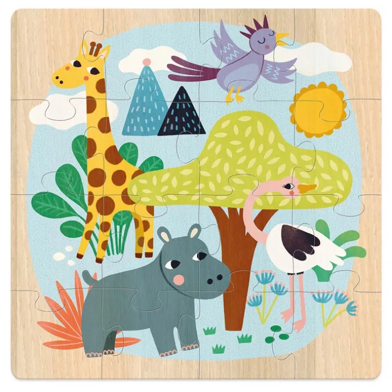 Les Animaux du monde - 3 puzzles en bois - Vilac