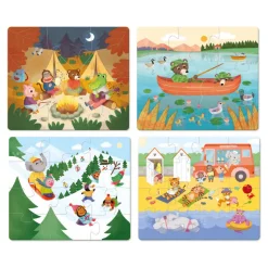 Les Vacances - 4 puzzles en bois - Vilac
