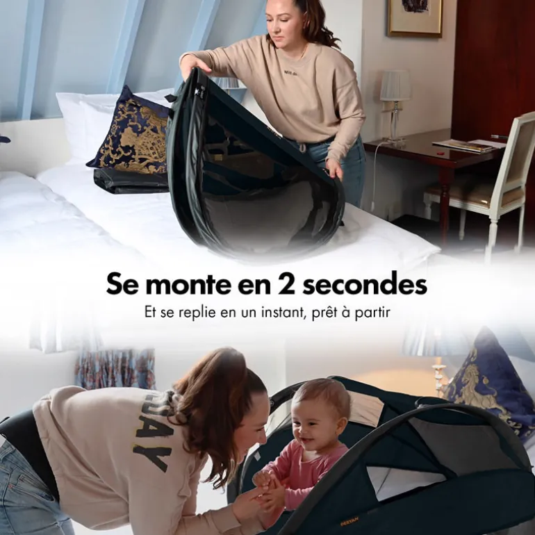 Lit de voyage Deryan - Baby Luxe - Jusqu'à 2,5 ans - Noir