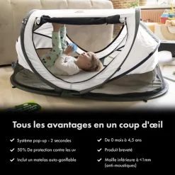 Lit de voyage Peuter Luxe Deryan - Jusqu'à 4,5 ans - Crème