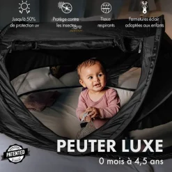 Lit de voyage Peuter Luxe Deryan - Jusqu'à 4,5 ans - Noir
