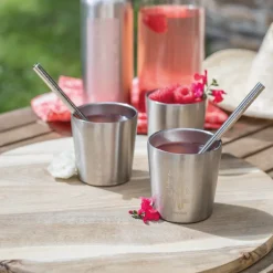Lot de 2 tasses inox Arty - Gaspajoe - Ginkgo / Cerisier
