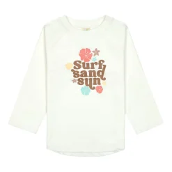 Lycra bébé manches longues - Lassig - Fleurs écru