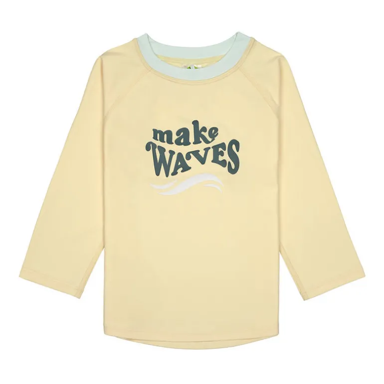 Lycra bébé manches longues - Lassig - Make vagues vanille