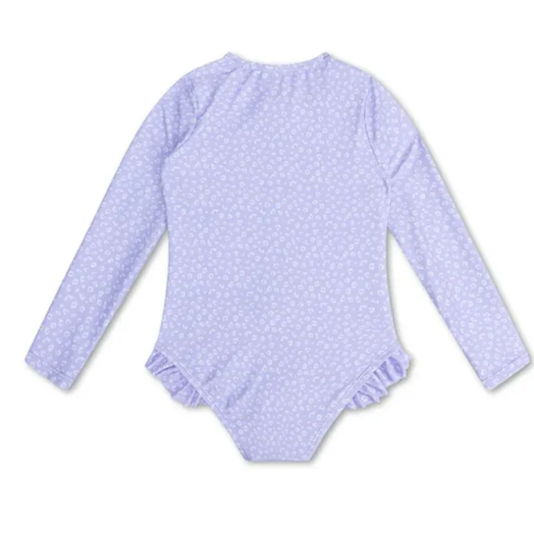 Maillot de bain enfant - Anti UV manches longues - Swim Essentials - Lila - Leopard