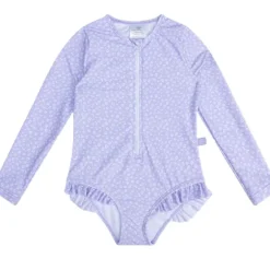 Maillot de bain enfant - Anti UV manches longues - Swim Essentials - Lila - Leopard