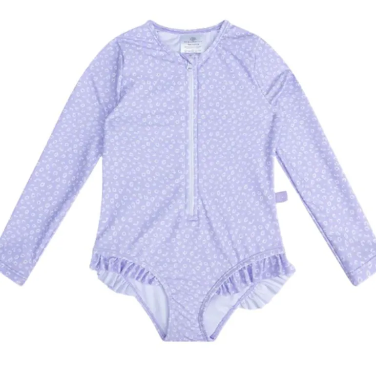 Maillot de bain enfant - Anti UV manches longues - Swim Essentials - Lila - Leopard