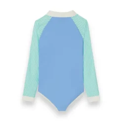Maillot de bain fille anti-UV - KietLa - Violet Rayures Vertes
