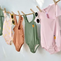 Maillot de bain 1 pièce manches courtes anti-UV - Lassig - Rose pâle