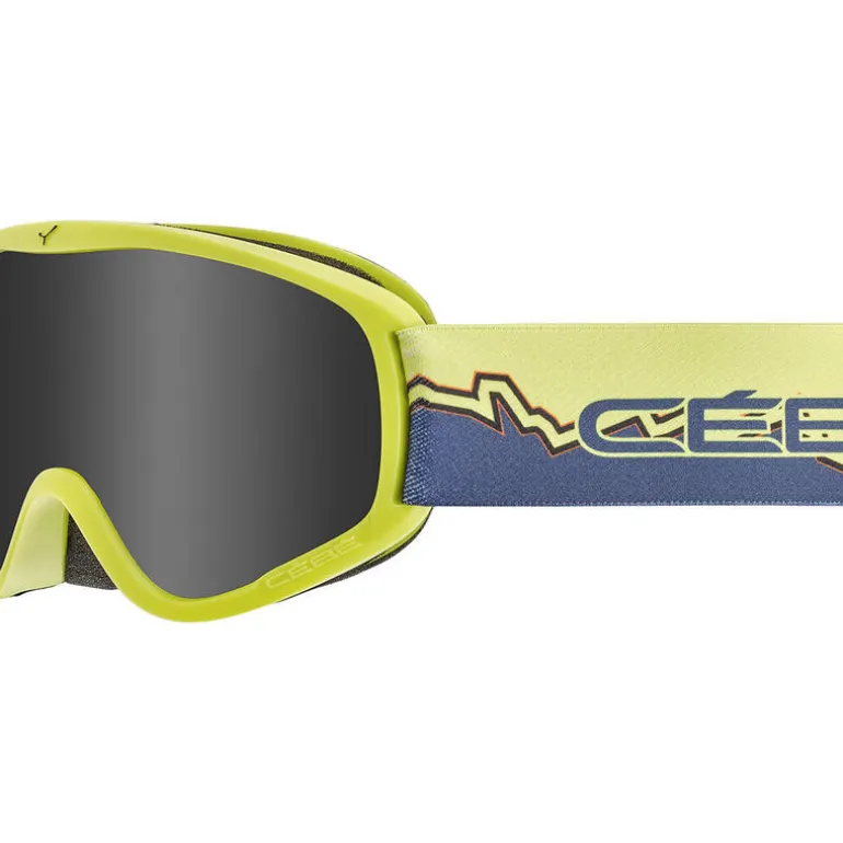 Masque ski enfant - Cébé Hoopoe - 5 ans/8 ans - Matte Lime Blue Mtn - Cat.3