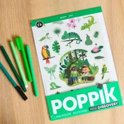 Mini Poster + 30 gommettes - La Jungle - Poppik