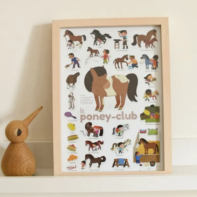 Mini Poster + 27 gommettes - Le poney Club - Poppik
