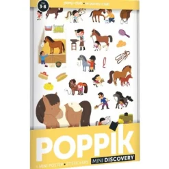 Mini Poster + 27 gommettes - Le poney Club - Poppik