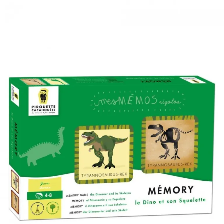 Mémo nature - Le dino et son squelette - Pirouette Cacahouète