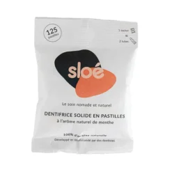 Pastille de dentifrice bio Sloe - Menthe - Sachet de 125 quantités