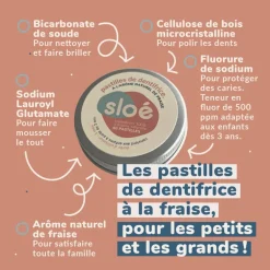 Pastilles de dentifrice bio - Sloe - Fraise